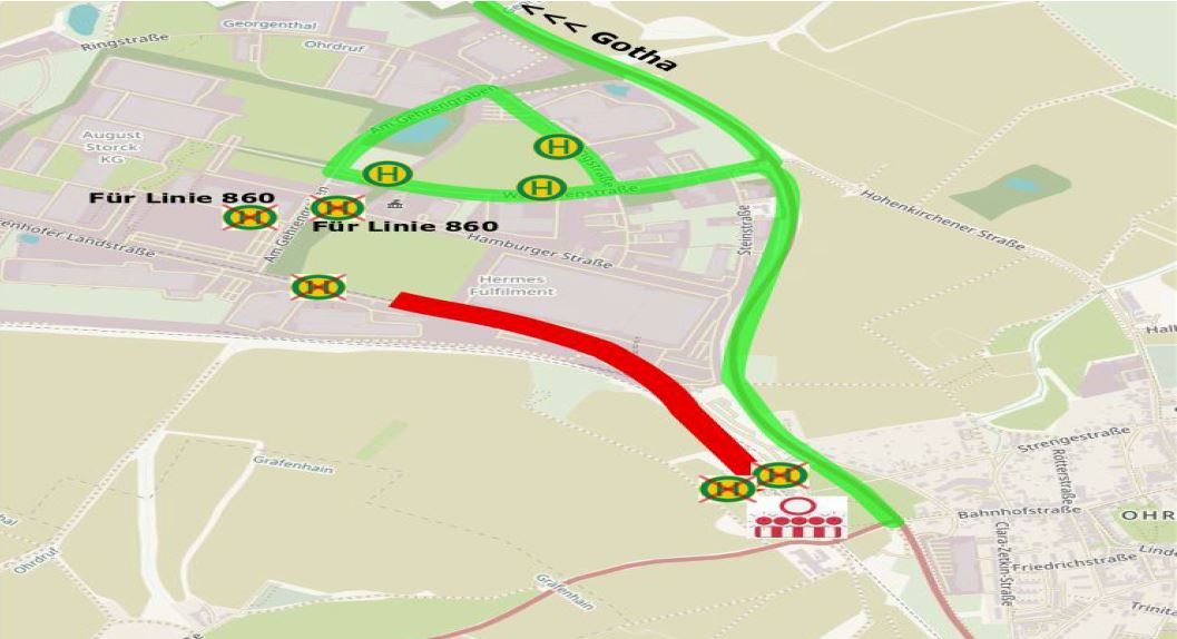 Baumaßnahme Herrenhöfer Landstr. - Bereich Ohrdruf Bahnhof