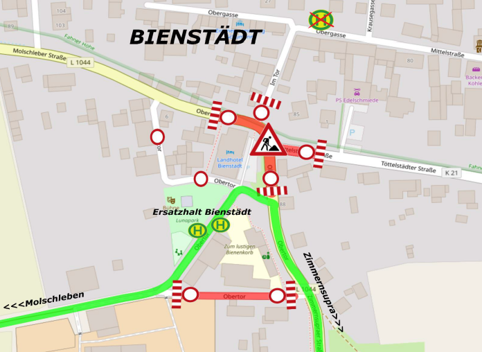 Baumaßnahme 09.03.26 - 27.03.26 in Bienstädt