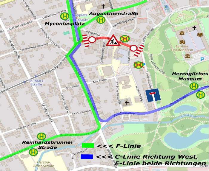 Gotha, Bergallee Bauarbeiten 14.07.2025 - 25.07.2025